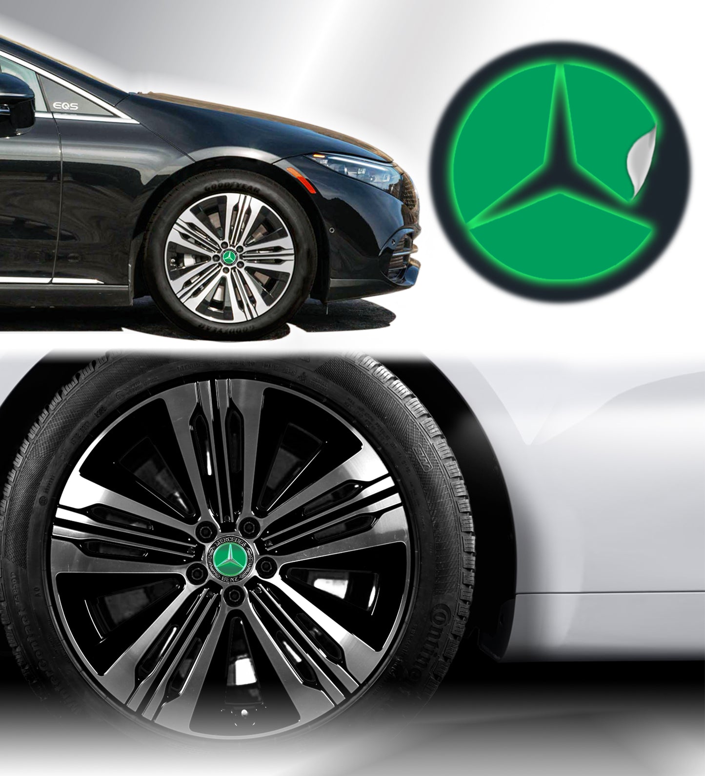 IPG Decal Compatible with Mercedes EQS/EQE/CLA-S Class/E-Class Center Cap Decal Kit