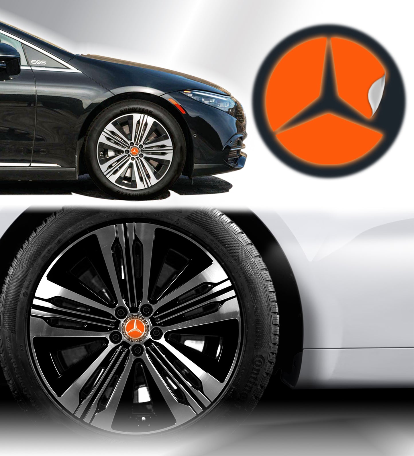 IPG Decal Compatible with Mercedes EQS/EQE/CLA-S Class/E-Class Center Cap Decal Kit