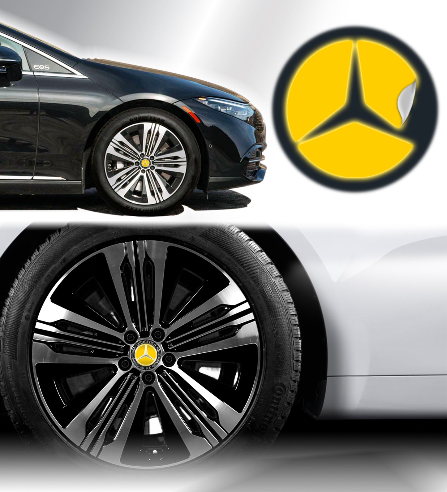 IPG Decal Compatible with Mercedes EQS/EQE/CLA-S Class/E-Class Center Cap Decal Kit