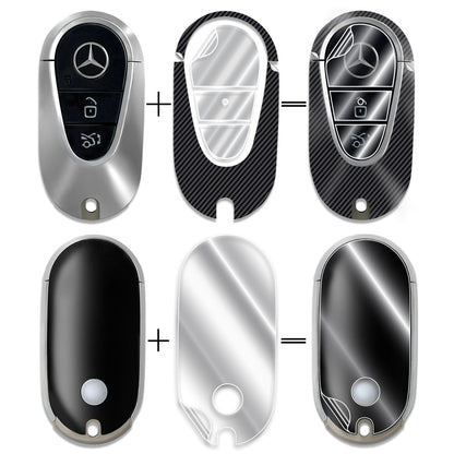 IPG Decorative for Mercedes 2021–2025 C/E/S/GLC/CLE/EQE/EQS/SL-Class Smart Key Protector Protect & Decorate Vinly Set Cover