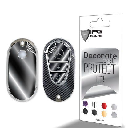IPG Decorative for Mercedes 2021–2025 C/E/S/GLC/CLE/EQE/EQS/SL-Class Smart Key Protector Protect & Decorate Vinly Set Cover