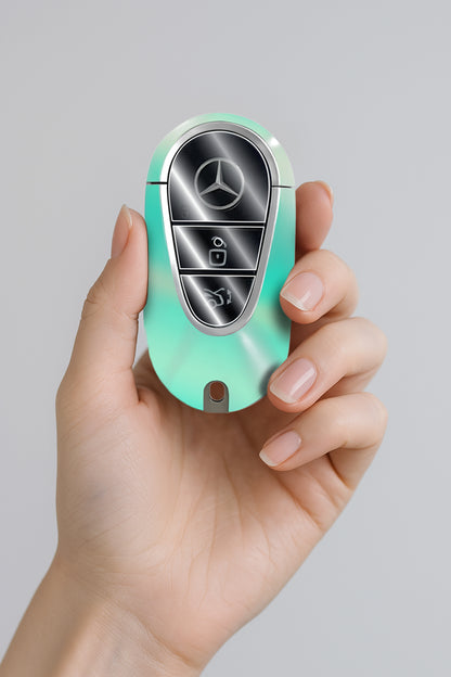 IPG Decorative for Mercedes 2021–2025 C/E/S/GLC/CLE/EQE/EQS/SL-Class Smart Key Protector Protect & Decorate Vinly Set Cover