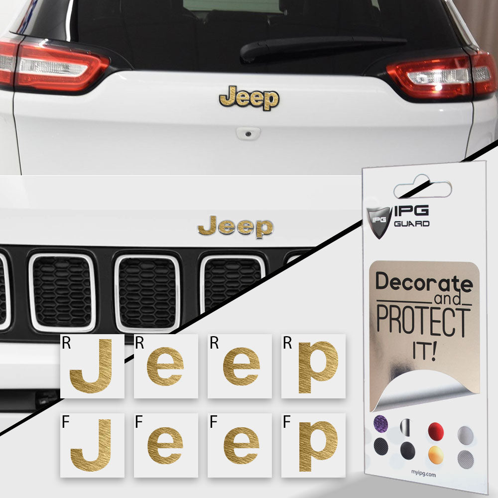 IPG Decorative for Jeep Compass MP 2017-2019 Front and Rear Emblem Decals Stickers Protector