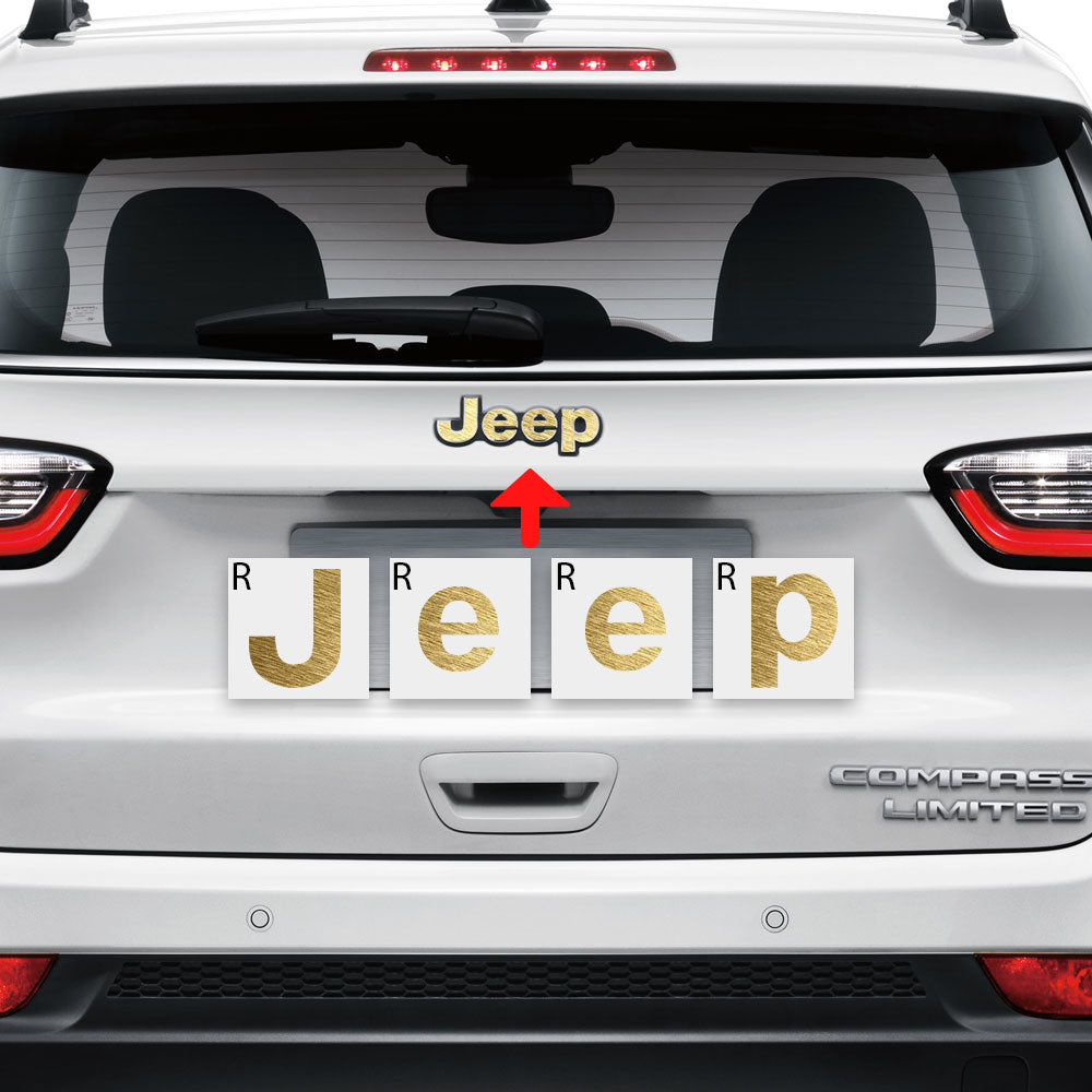 IPG Decorative for Jeep Compass MP 2017-2019 Front and Rear Emblem Decals Stickers Protector