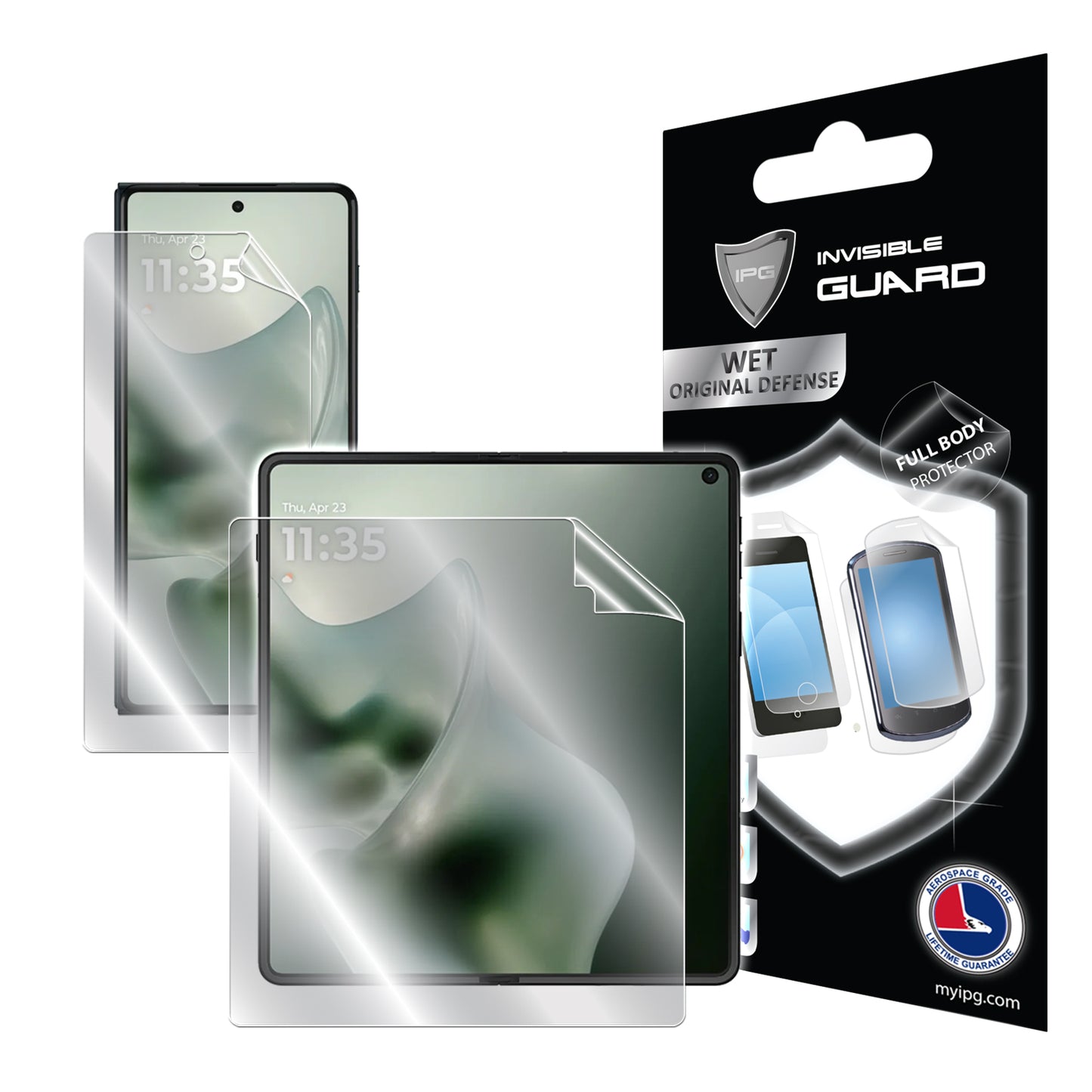 Motorola Razr Fold İçin IPG Orijinal Tam Kaplama (İç, Dış Ekran) Koruyucu (Hidrojel)