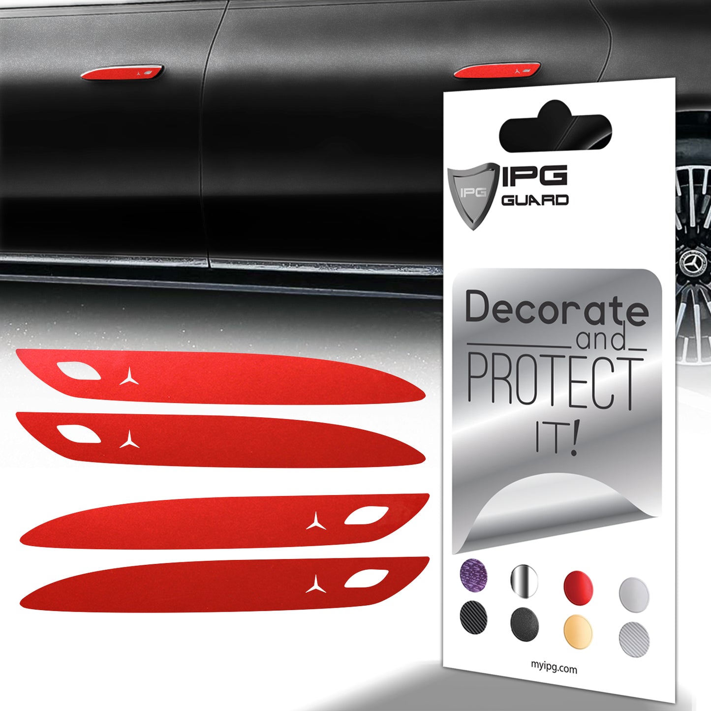 IPG Decorative for Mercedes EQS/EQE/CLA-S Class/E-Class Door Handle Kit Decal Sticker Wrap Kit