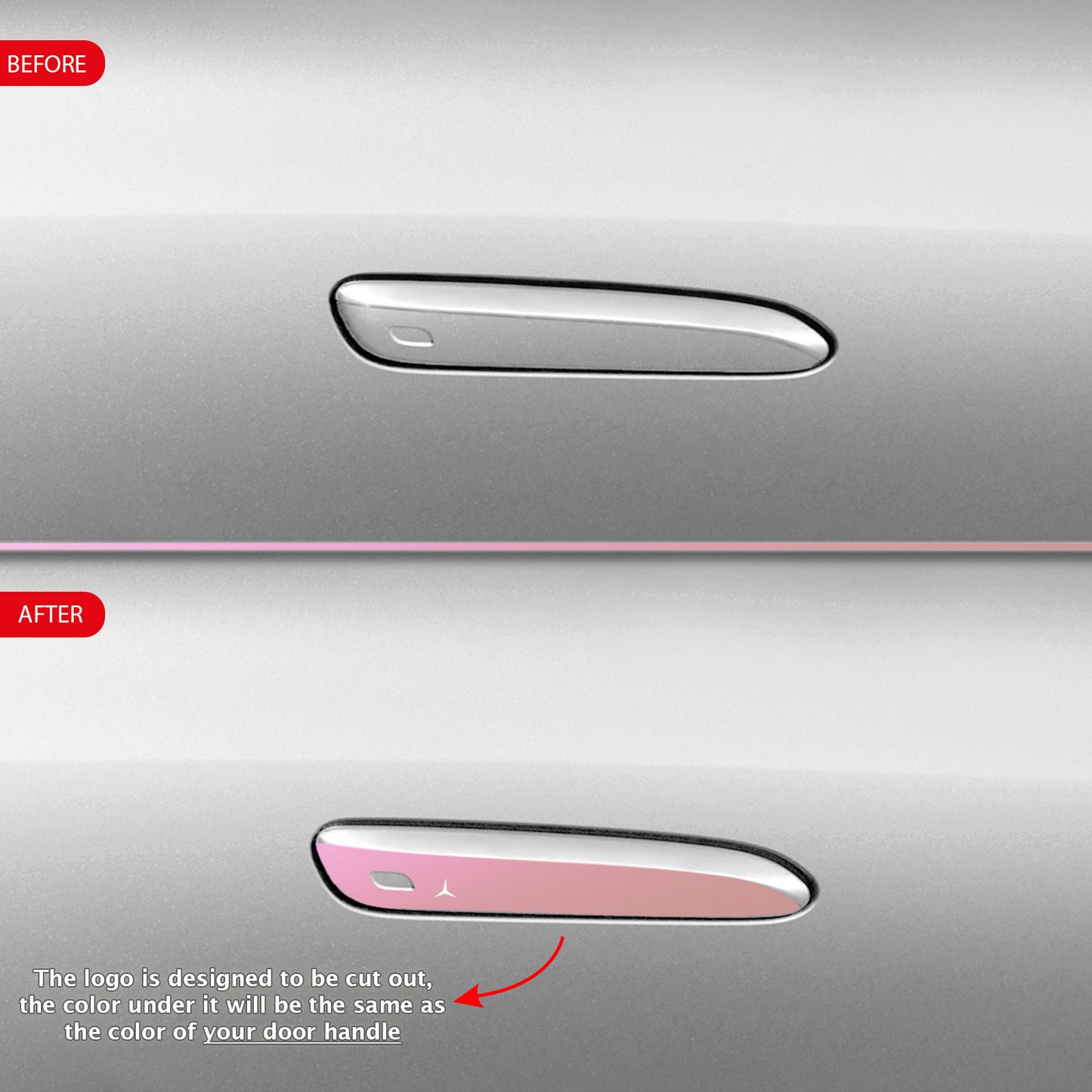 IPG Decorative for Mercedes EQS/EQE/CLA-S Class/E-Class Door Handle Kit Decal Sticker Wrap Kit