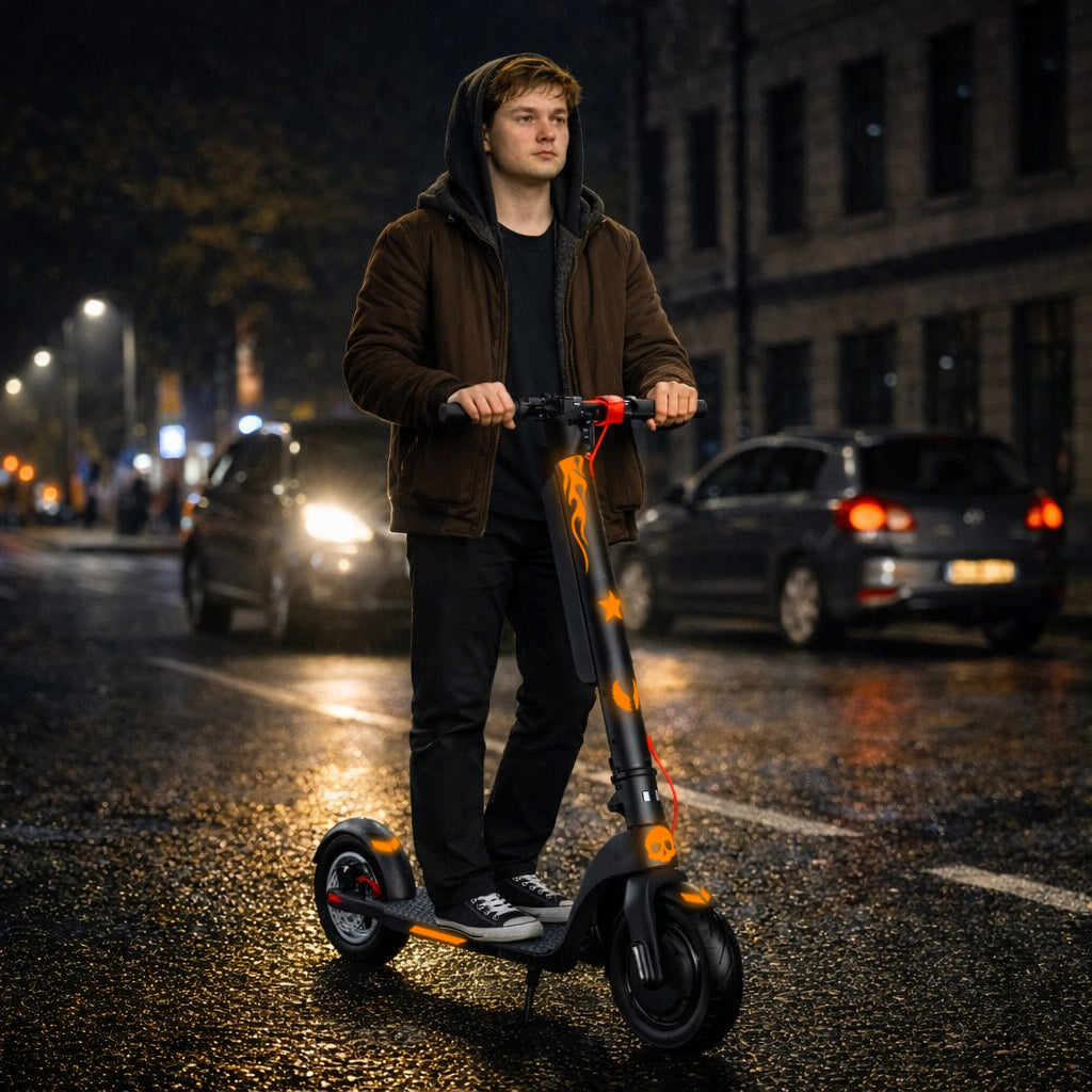 Gece Sürüşü için Yansıtıcı Özellikli Sticker Set Scooter, Bisiklet, Kask, Motosiklet, Araba, Dorse, Karavan için IPG Dekoratif Koruyucu Kaplama Sticker / Erkek ve Kız (5'li set)
