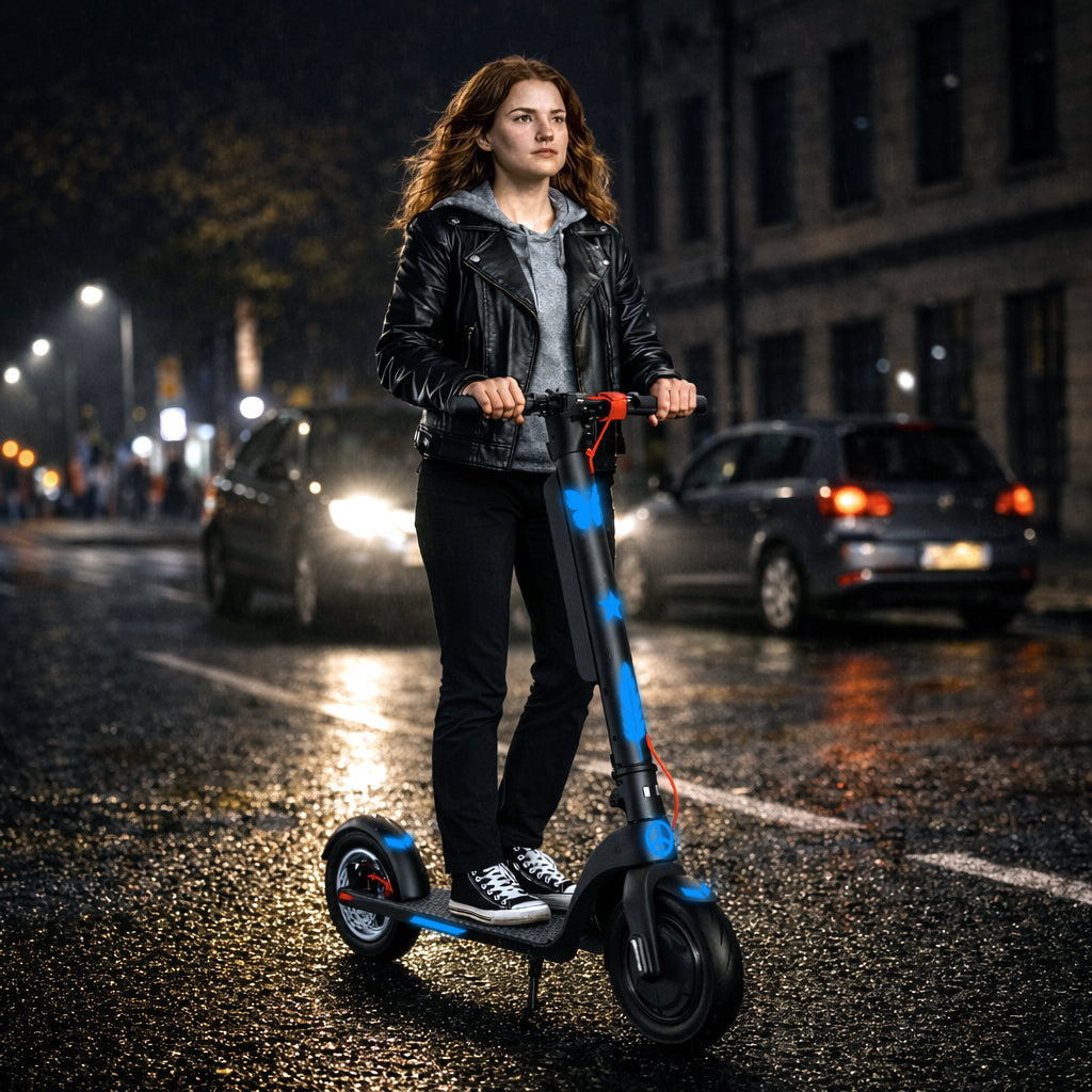 Gece Sürüşü için Yansıtıcı Özellikli Sticker Set Scooter, Bisiklet, Kask, Motosiklet, Araba, Dorse, Karavan için IPG Dekoratif Koruyucu Kaplama Sticker / Erkek ve Kız (5'li set)