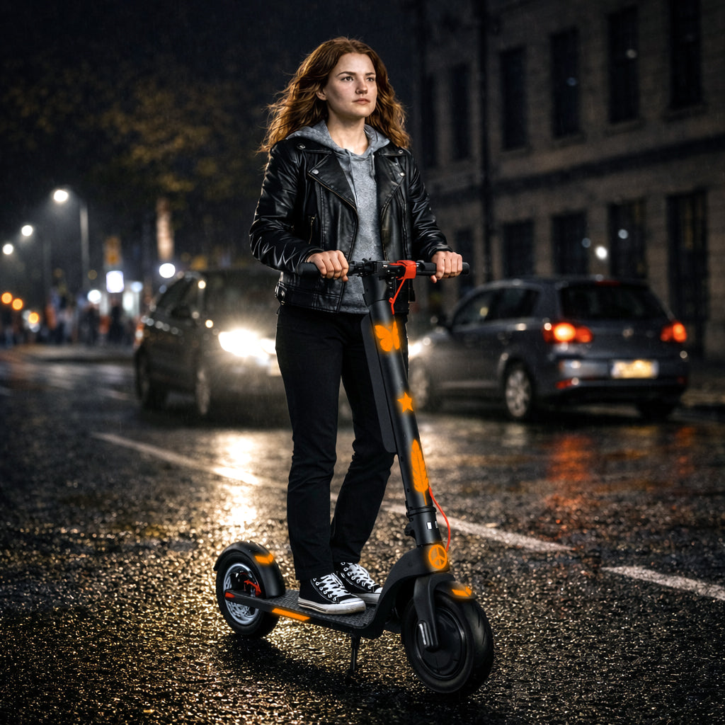 Gece Sürüşü için Yansıtıcı Özellikli Sticker Set Scooter, Bisiklet, Kask, Motosiklet, Araba, Dorse, Karavan için IPG Dekoratif Koruyucu Kaplama Sticker / Erkek ve Kız (5'li set)