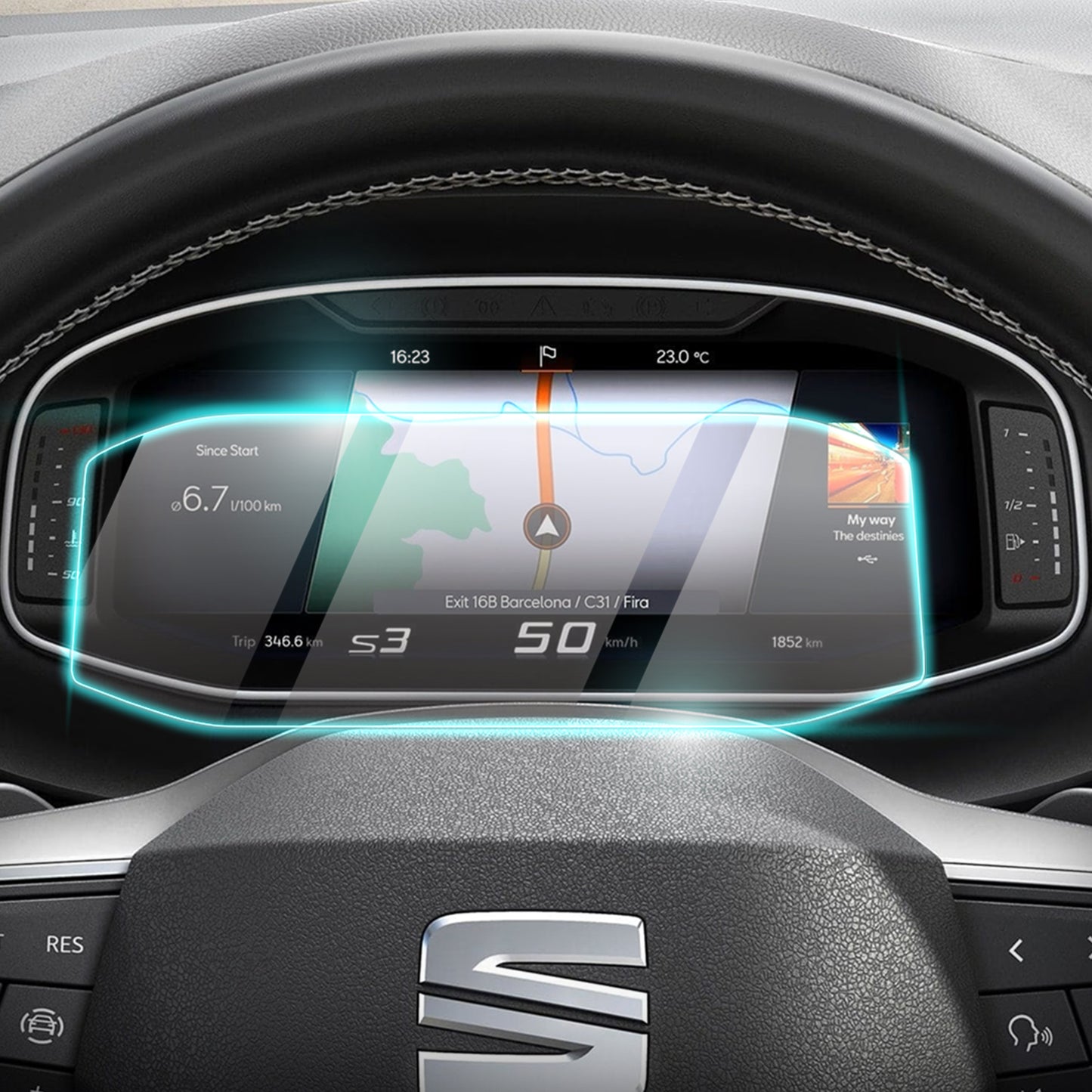 IPG ProActive for SEAT ATECA 2021-2025 10.25"Inch Xperience - FR Digital Cockpit SCREEN Protector