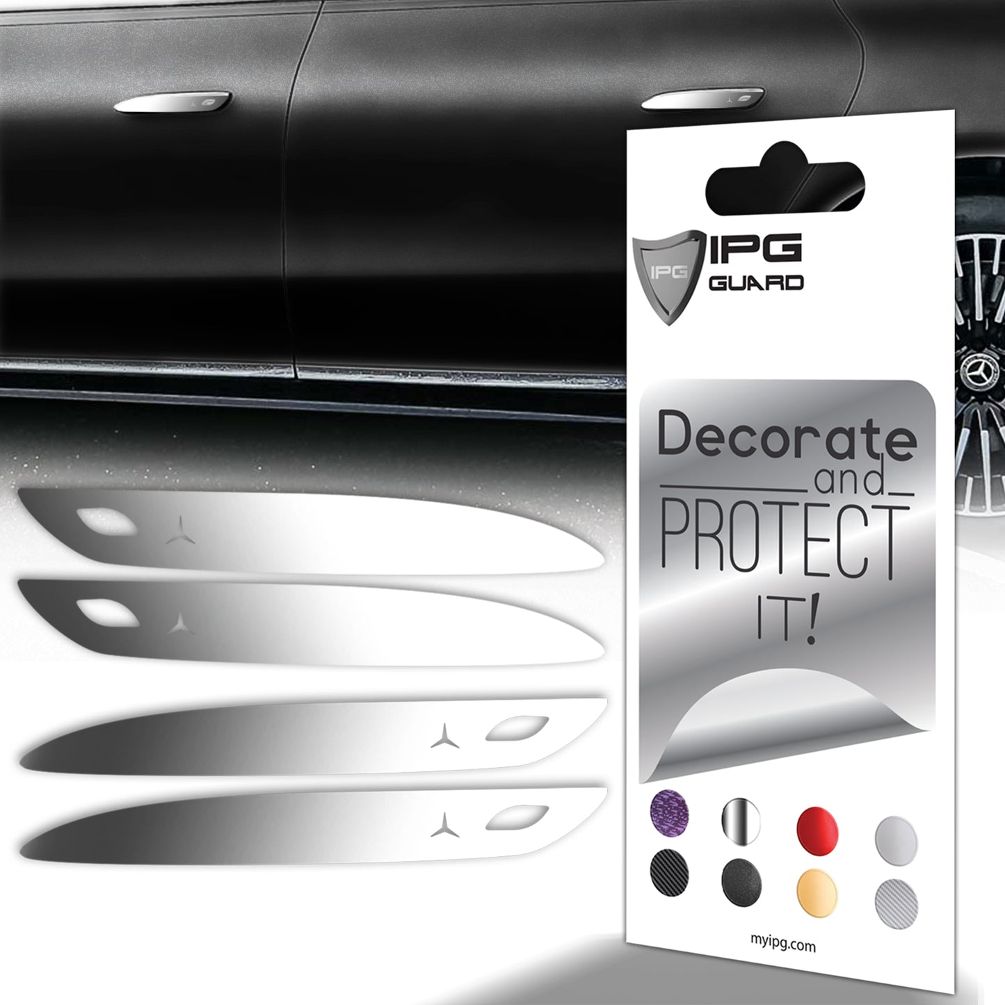 IPG Decorative for Mercedes EQS/EQE/CLA-S Class/E-Class Door Handle Kit Decal Sticker Wrap Kit