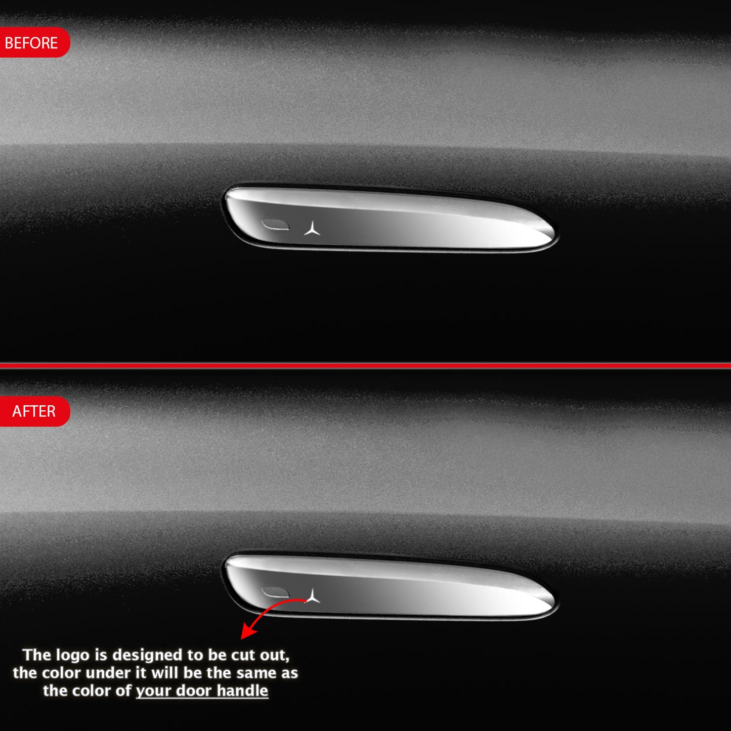 IPG Decorative for Mercedes EQS/EQE/CLA-S Class/E-Class Door Handle Kit Decal Sticker Wrap Kit
