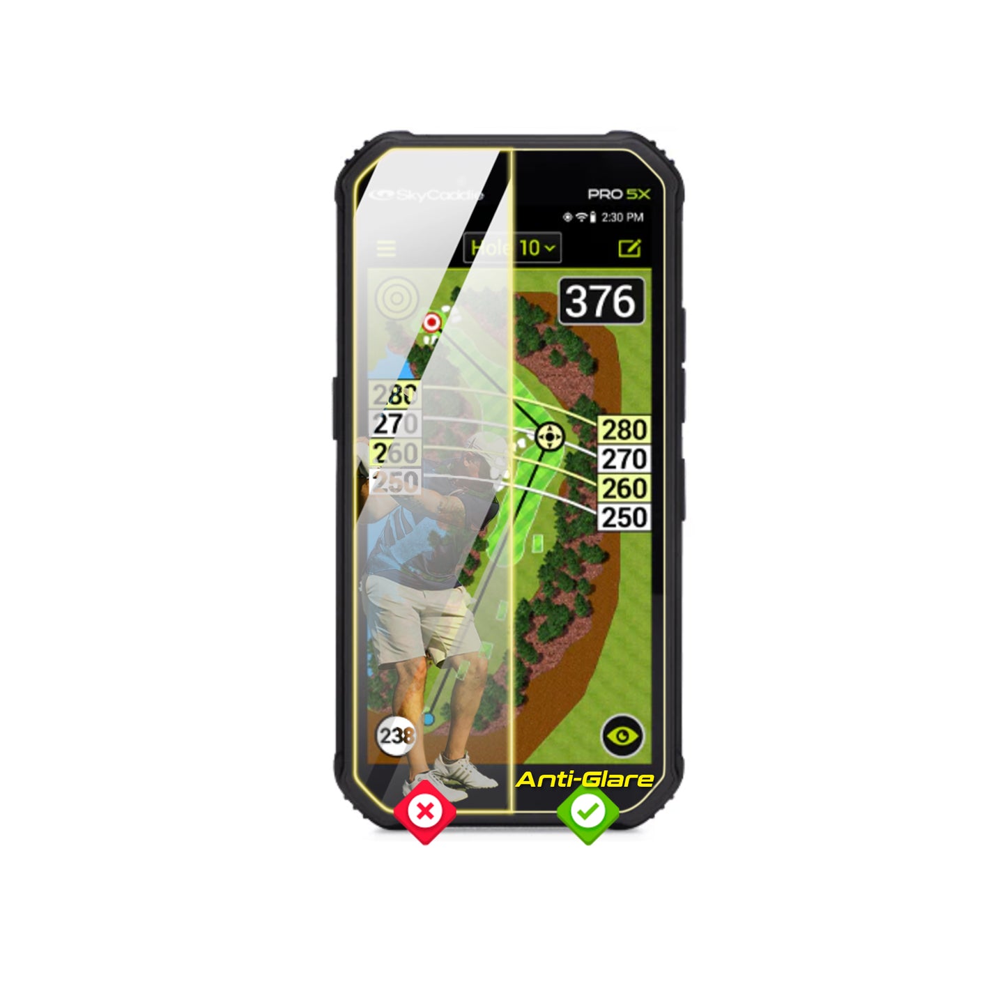 IPG Anti-Glare for Skycaddie PRO 5X - Skycaddie SX 550 Handheld Golf GPS ANTI-GLARE SCREEN Protector (2 Units)