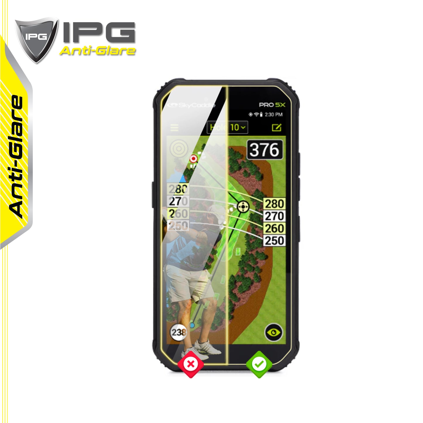 IPG Anti-Glare for Skycaddie PRO 5X - Skycaddie SX 550 Handheld Golf GPS ANTI-GLARE SCREEN Protector (2 Units)