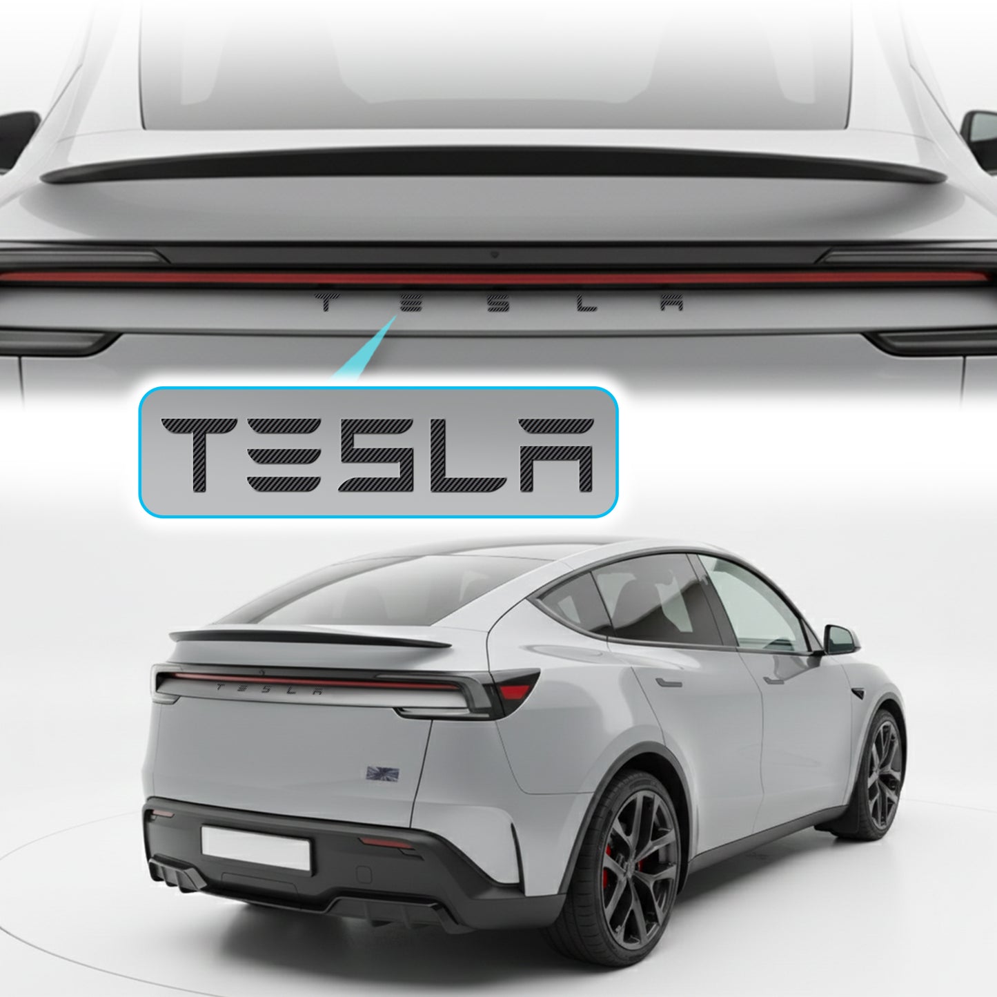 IPG Decorative for Tesla Model 3/Y/S/X/Performance Tailgate Letters Emblems (2 Units) Sticker Wrap Kit Decals Stickers Protector