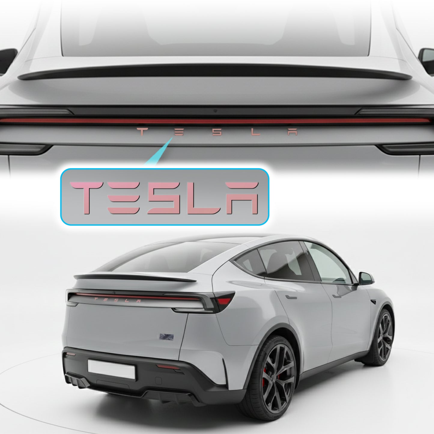 IPG Decorative for Tesla Model 3/Y/S/X/Performance Tailgate Letters Emblems (2 Units) Sticker Wrap Kit Decals Stickers Protector