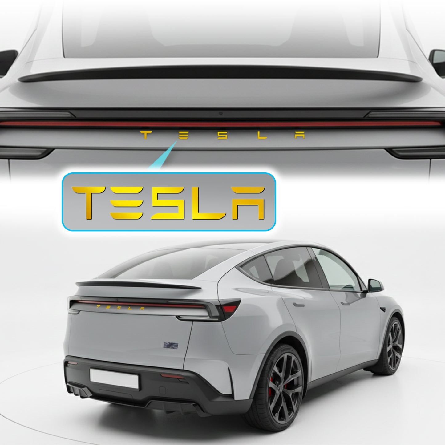 IPG Decorative for Tesla Model 3/Y/S/X/Performance Tailgate Letters Emblems (2 Units) Sticker Wrap Kit Decals Stickers Protector