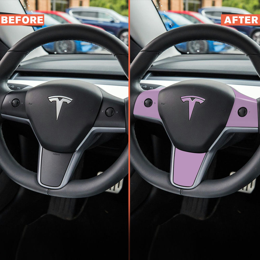 IPG Decorative for Tesla Model 3 Steering Wheel Wrap-Emblem Decal Sticker Protector