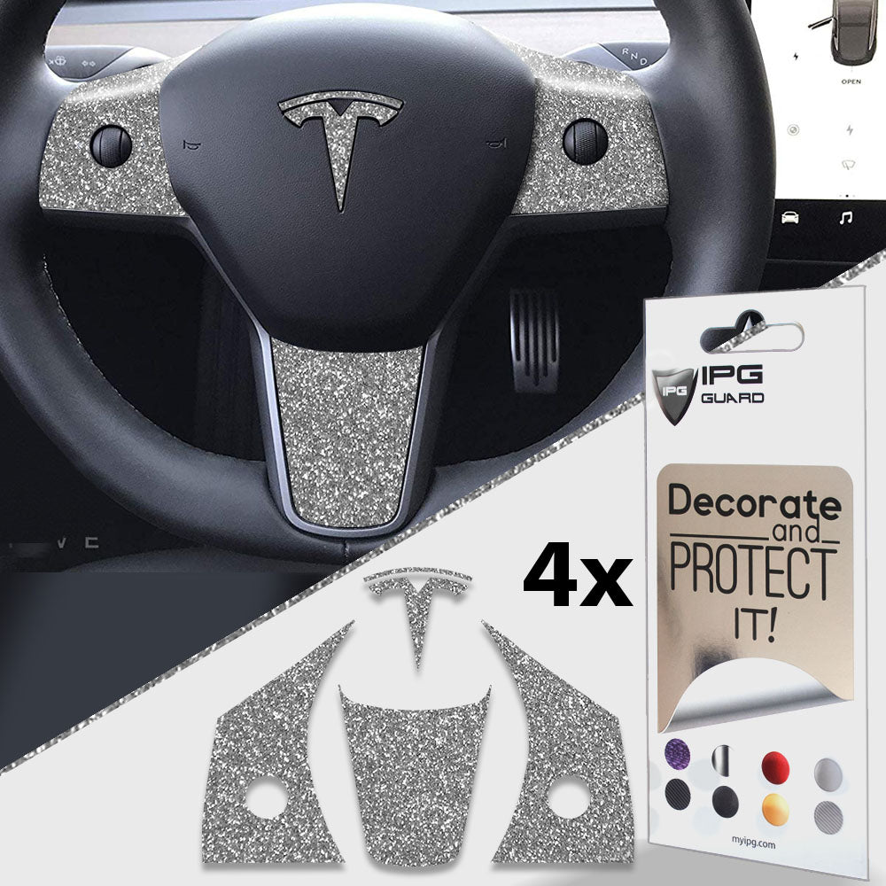 IPG Decorative for Tesla Model 3 Steering Wheel Wrap-Emblem Decal Sticker Protector