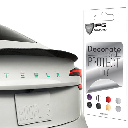IPG Decorative for Tesla Model 3/Y/S/X/Performance Tailgate Letters Emblems (2 Units) Sticker Wrap Kit Decals Stickers Protector