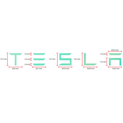 IPG Decorative for Tesla Model 3/Y/S/X/Performance Tailgate Letters Emblems (2 Units) Sticker Wrap Kit Decals Stickers Protector