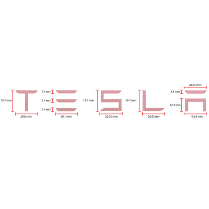 IPG Decorative for Tesla Model 3/Y/S/X/Performance Tailgate Letters Emblems (2 Units) Sticker Wrap Kit Decals Stickers Protector