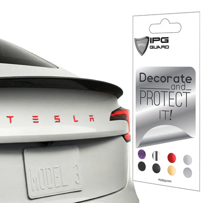 IPG Decorative for Tesla Model 3/Y/S/X/Performance Tailgate Letters Emblems (2 Units) Sticker Wrap Kit Decals Stickers Protector