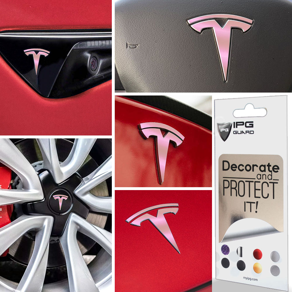 Tesla Model 3 için IPG Dekoratif Koruyucu Amblem Sticker Etiket Aksesuar Vinil (9 Logo Set)