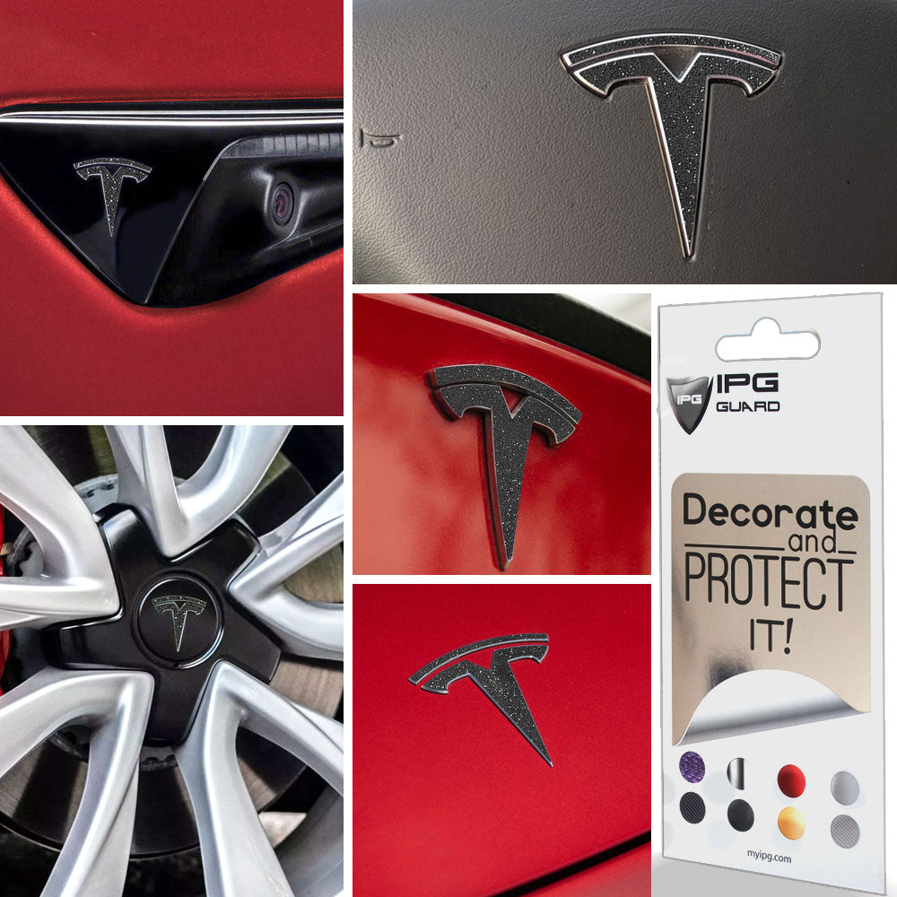 Tesla Model 3 için IPG Dekoratif Koruyucu Amblem Sticker Etiket Aksesuar Vinil (9 Logo Set)