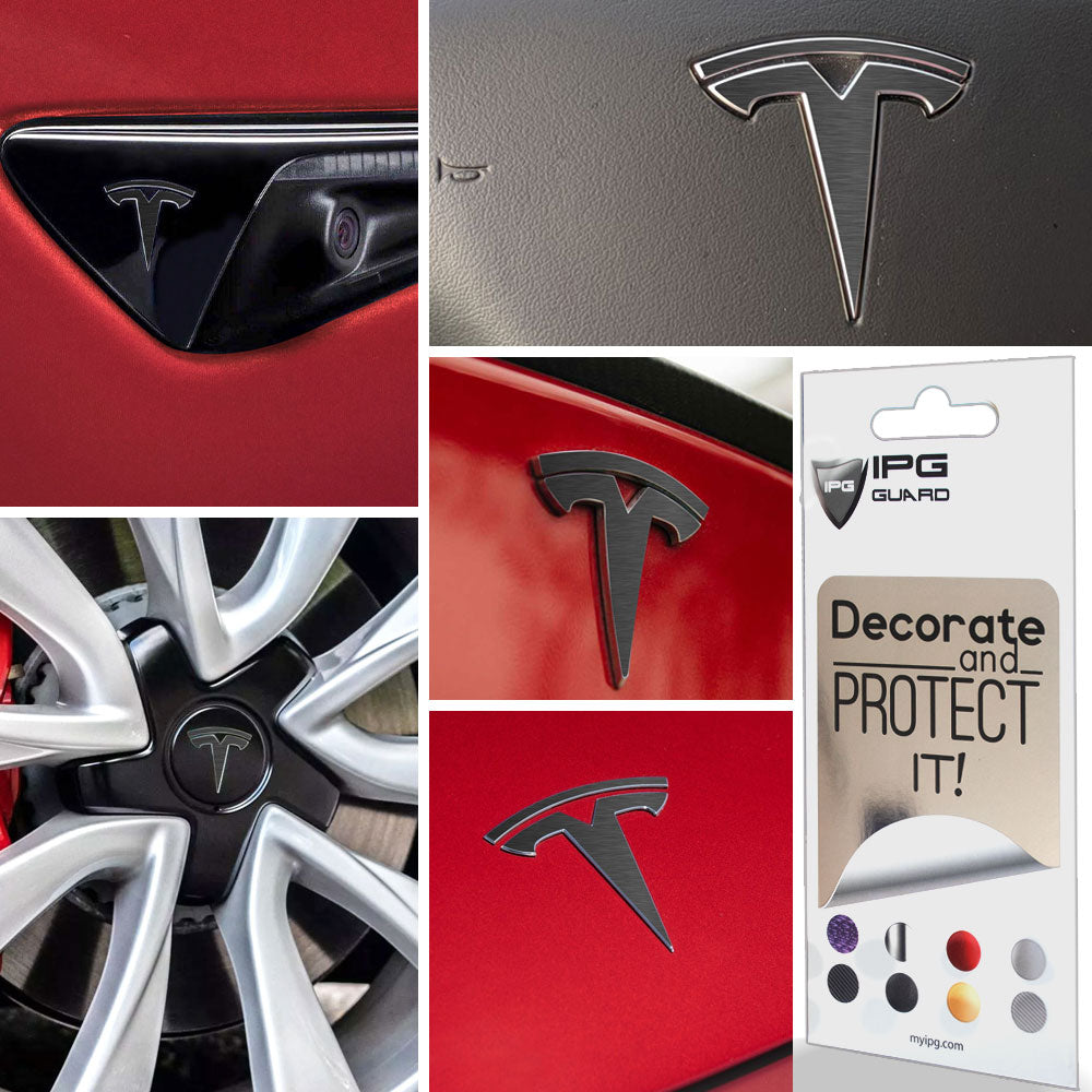 Tesla Model 3 için IPG Dekoratif Koruyucu Amblem Sticker Etiket Aksesuar Vinil (9 Logo Set)