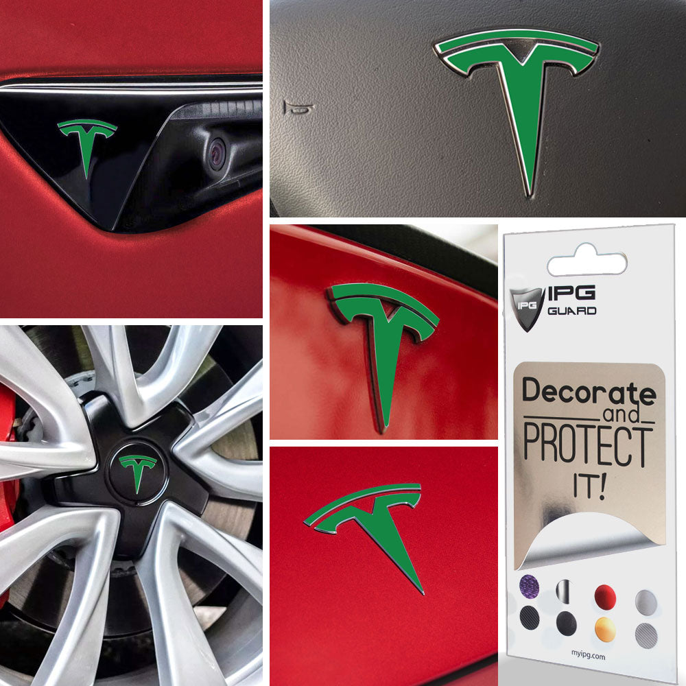 Tesla Model 3 için IPG Dekoratif Koruyucu Amblem Sticker Etiket Aksesuar Vinil (9 Logo Set)