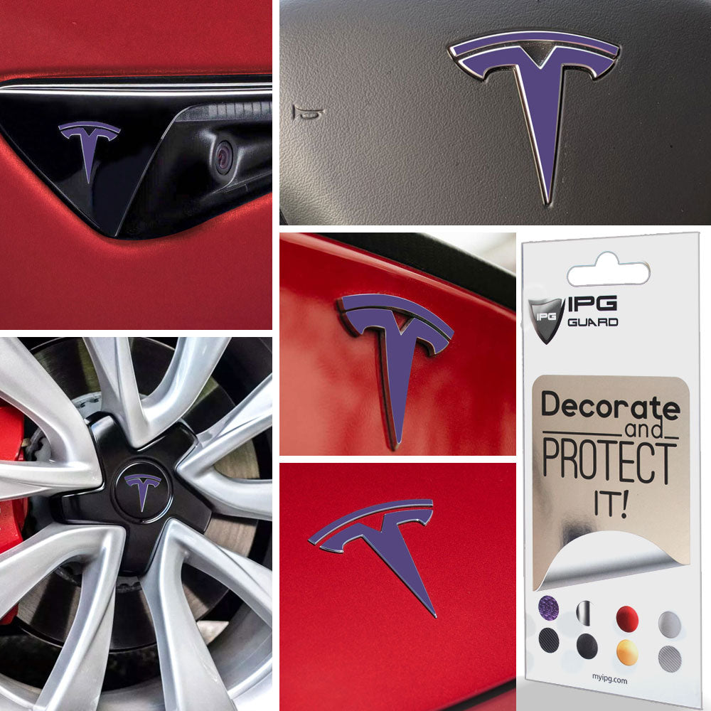 Tesla Model 3 için IPG Dekoratif Koruyucu Amblem Sticker Etiket Aksesuar Vinil (9 Logo Set)