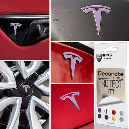 Tesla Model 3 için IPG Dekoratif Koruyucu Amblem Sticker Etiket Aksesuar Vinil (9 Logo Set)