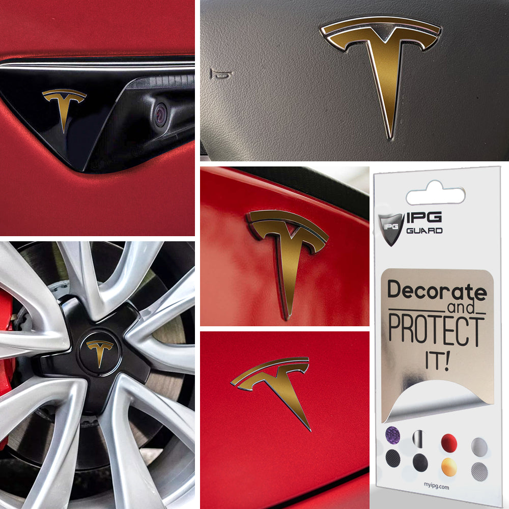 Tesla Model 3 için IPG Dekoratif Koruyucu Amblem Sticker Etiket Aksesuar Vinil (9 Logo Set)