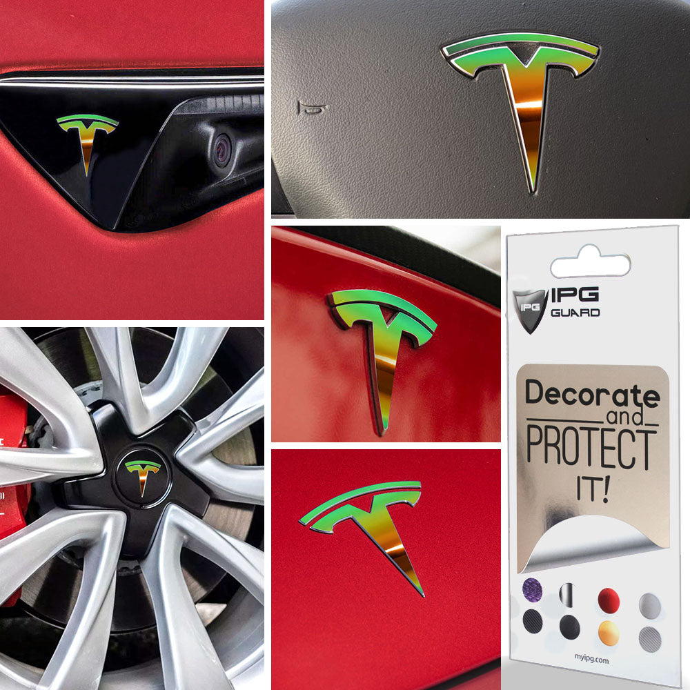 Tesla Model 3 için IPG Dekoratif Koruyucu Amblem Sticker Etiket Aksesuar Vinil (9 Logo Set)