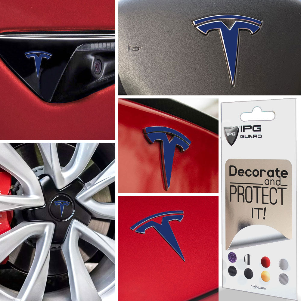 Tesla Model 3 için IPG Dekoratif Koruyucu Amblem Sticker Etiket Aksesuar Vinil (9 Logo Set)