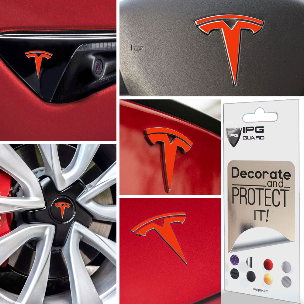 Tesla Model 3 için IPG Dekoratif Koruyucu Amblem Sticker Etiket Aksesuar Vinil (9 Logo Set)