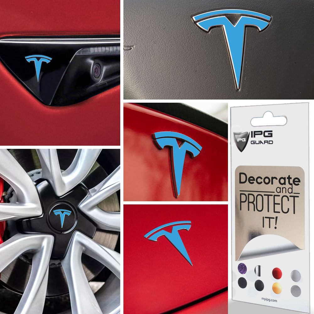 Tesla Model 3 için IPG Dekoratif Koruyucu Amblem Sticker Etiket Aksesuar Vinil (9 Logo Set)