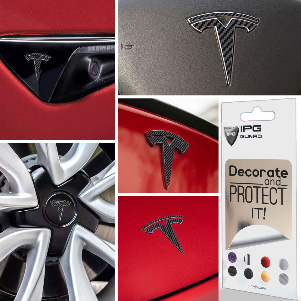 Tesla Model 3 için IPG Dekoratif Koruyucu Amblem Sticker Etiket Aksesuar Vinil (9 Logo Set)