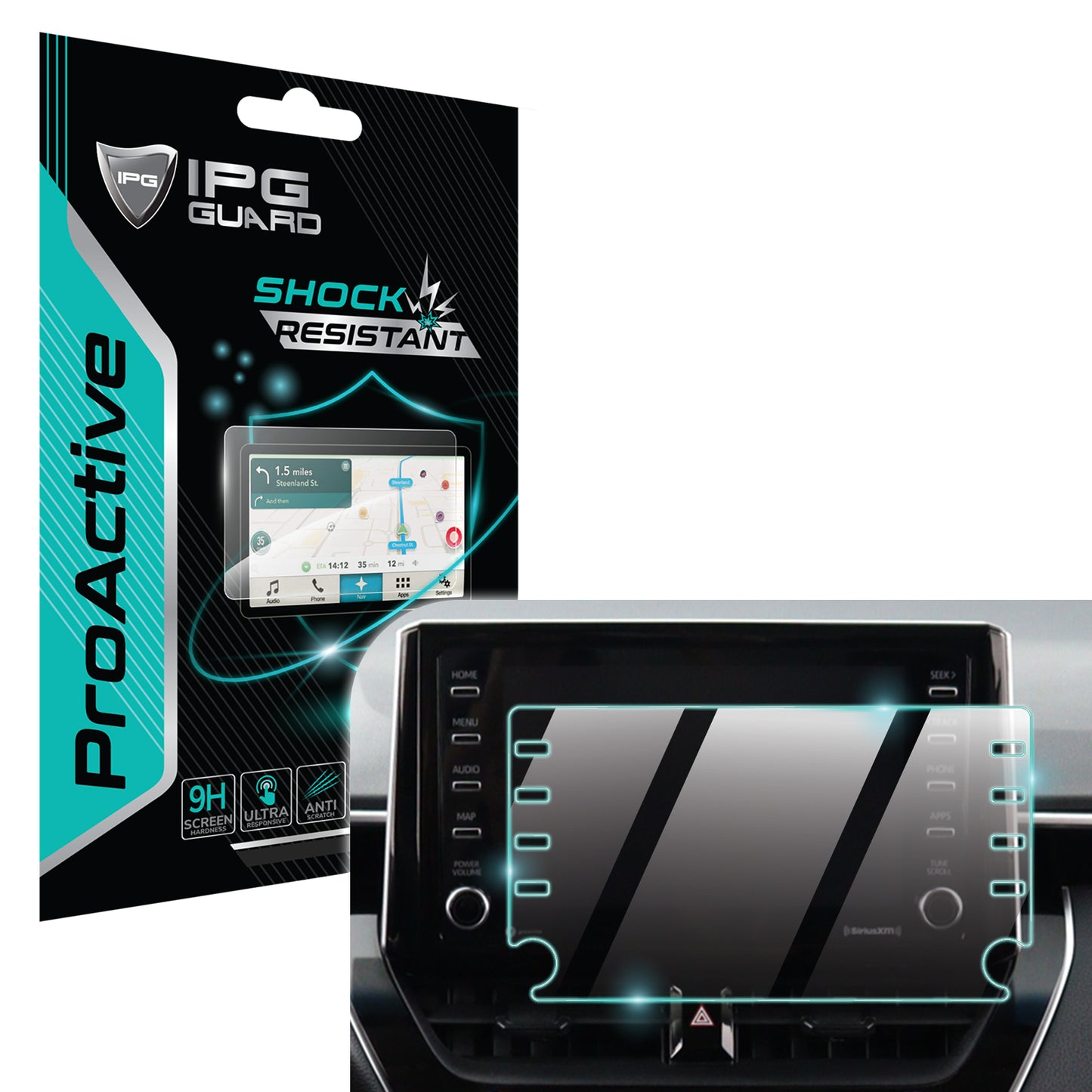 Toyota Corolla 2020-2022 8" inç Navigasyon için 9H Nano IPG ProActive Ekran Koruyucu