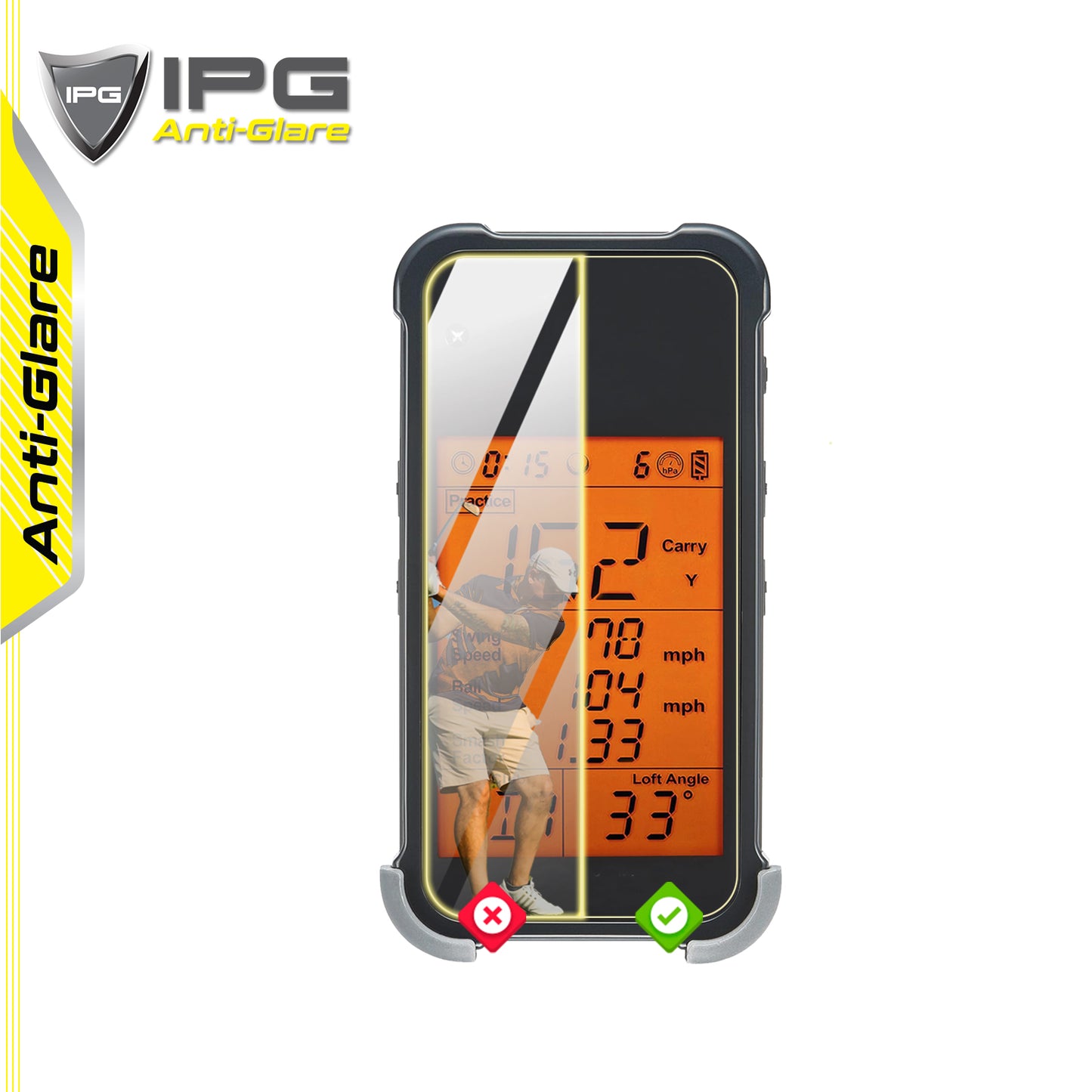 IPG Anti-Glare for Voice Caddie SC200 Plus Golf Launch Monitor ANTI-GLARE SCREEN Protector (2 Units)