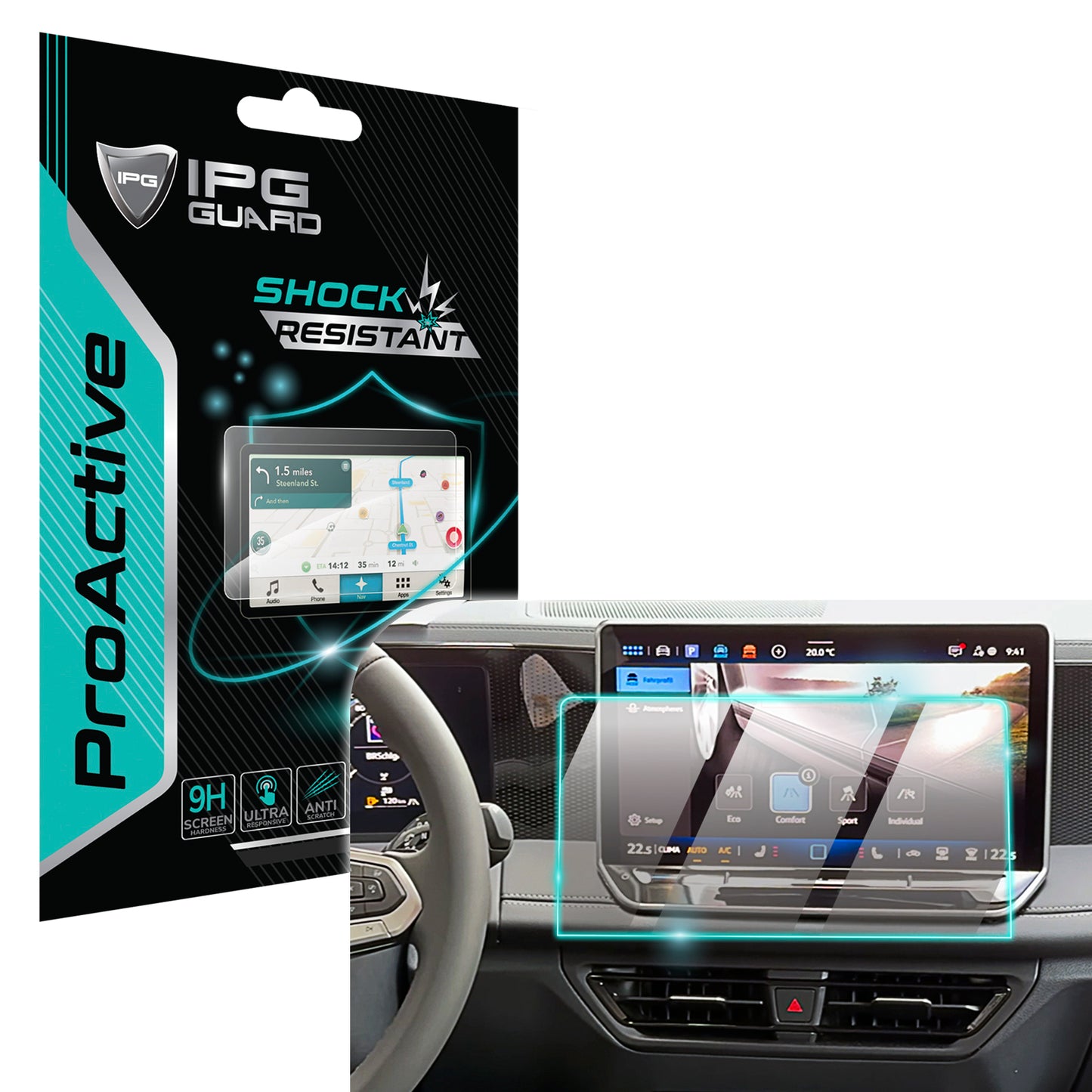 IPG ProActive for Volkswagen 2025 Tiguan eTSI 12.9" inch Navigation SCREEN Protector