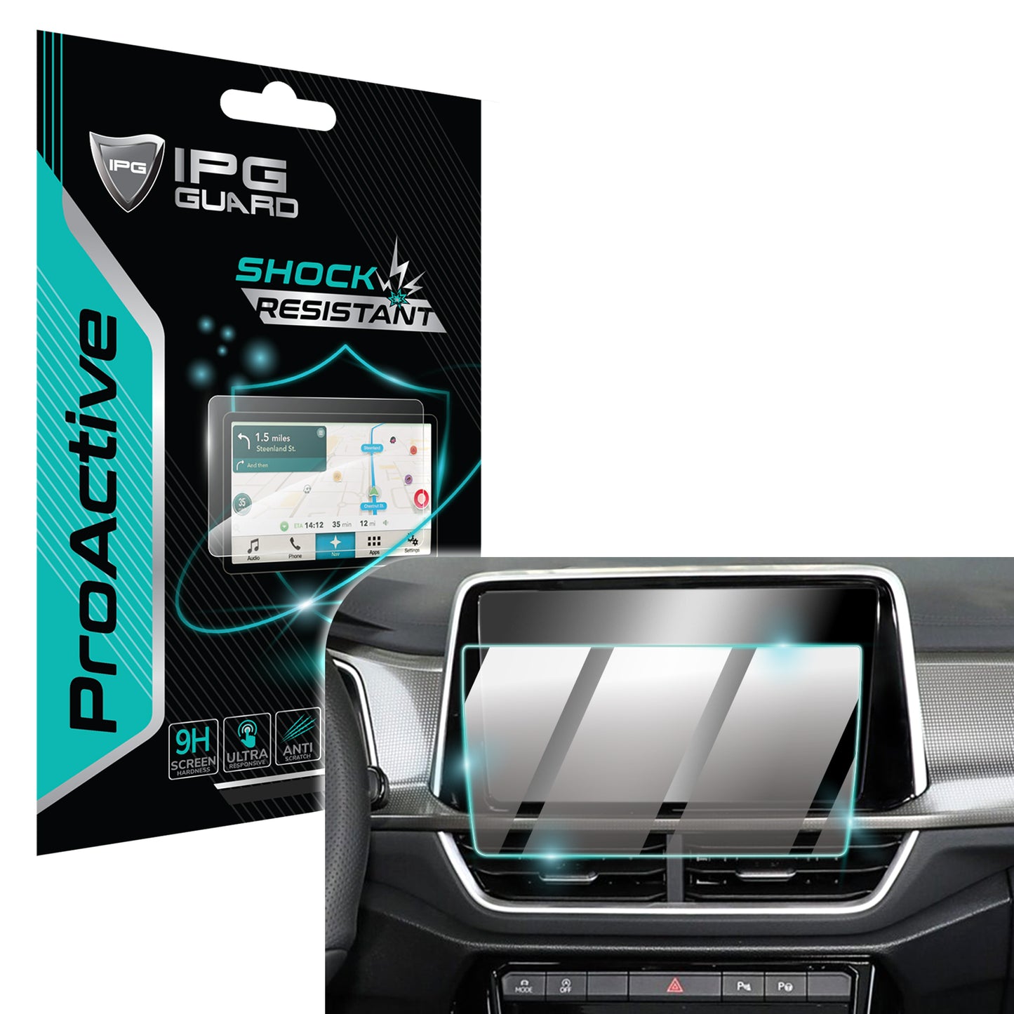 Volkswagen T-Roc 2024 (Opsiyonel) 9.2" İnç Navigasyon için 9H Nano IPG ProActive Ekran Koruyucu