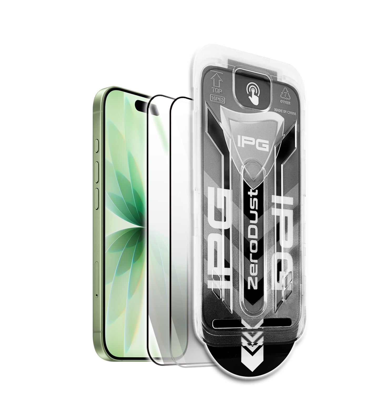 IPG Zero Dust – Auto Dust Removal Tempered Glass for iPhone 17, Bubble-Free Easy Install with Fit Tray, 9H Scratch Resistant