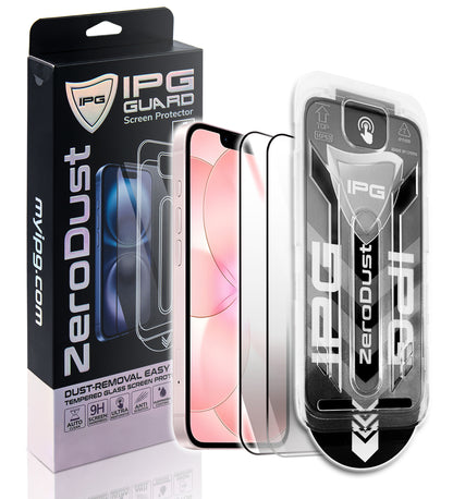 IPG Zero Dust – Auto Dust Removal Tempered Glass for iPhone 17e (2 UNITS) Bubble-Free Easy Install with Fit Tray, 9H Scratch Resistant
